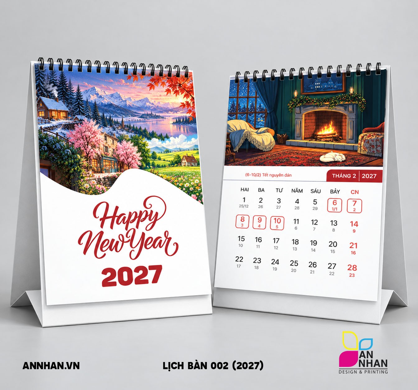Lịch để b&agrave;n chữ A 2027